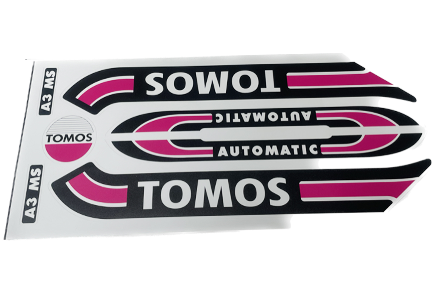 Paarse stickerset voor Tomos A3 oud model brommer