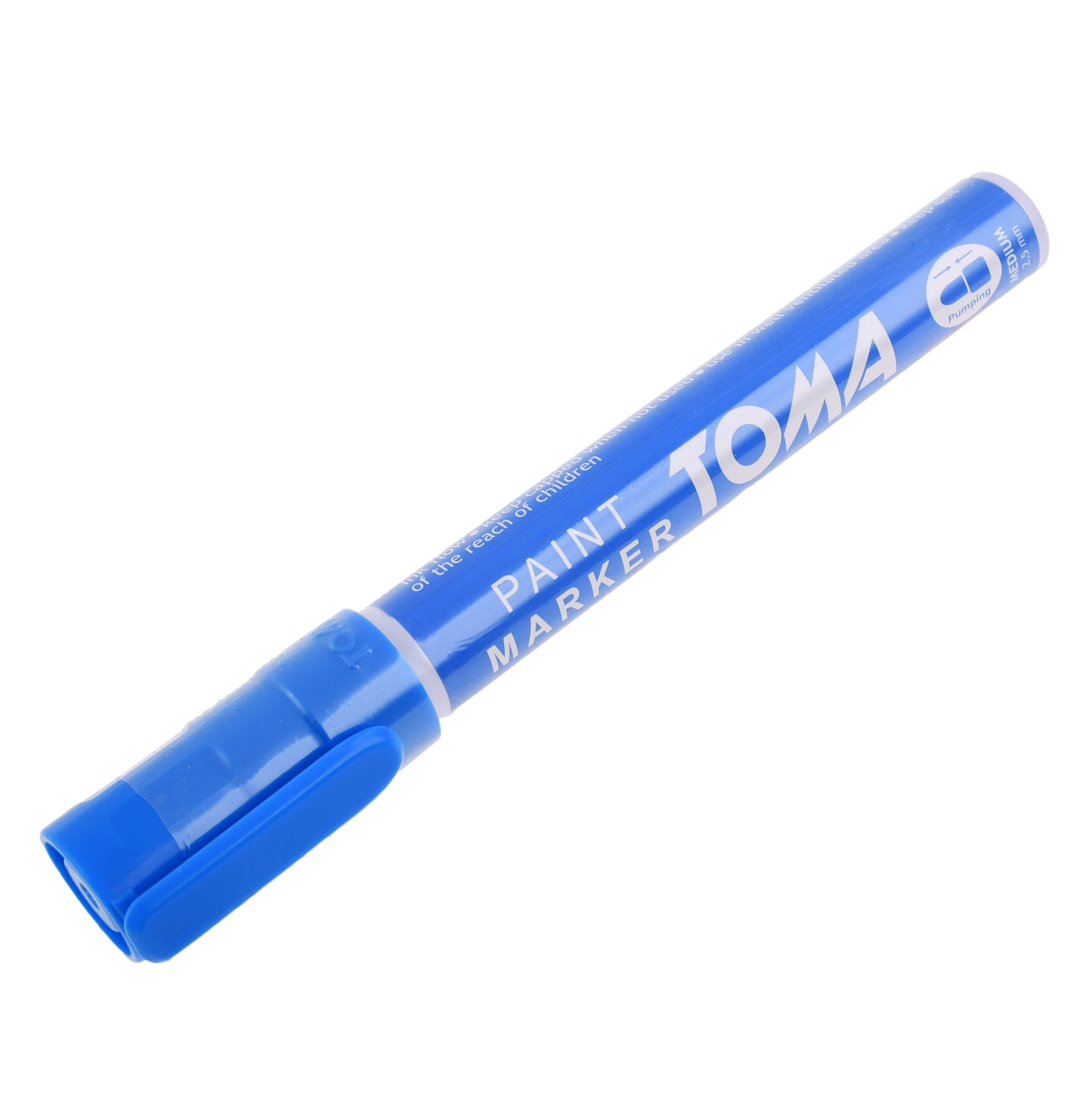 Universeel bromfiets werkplaats scooter stift / pen blauw voor staal - hout - rubber - kunststof - glas en banden - bandenstift (made in EU)