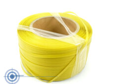 Gele tape op rol voor bindmachine winkelaccessoire