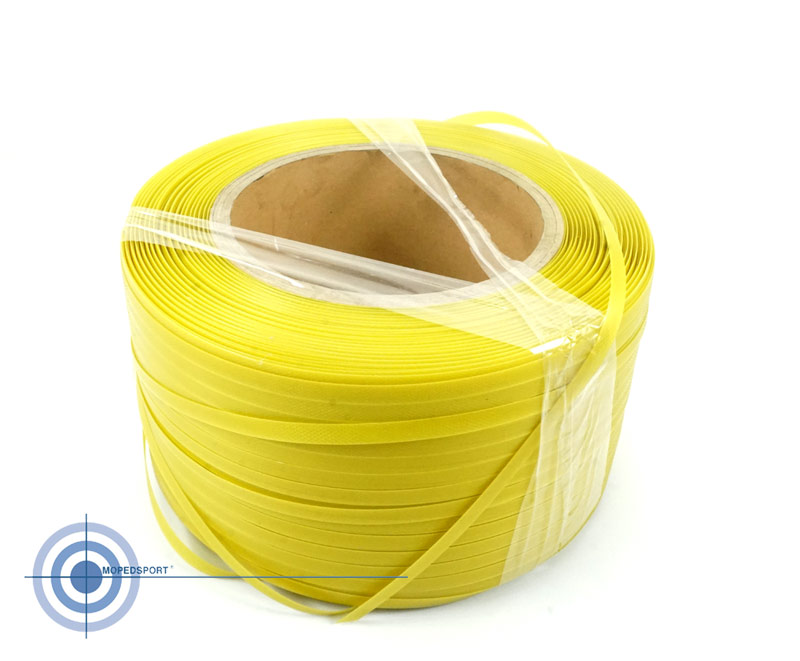 Gele tape op rol voor bindmachine winkelaccessoire