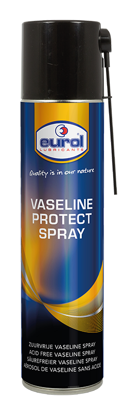 Universeel Vaselinespray 400 Ml Eurol - Een Zuurvrije Smeerfilm Die Oxidatie Op Accuklemmen, Spaken, Sloten En Chrome Onderdelen Voorkomt. Eurol Vaseline Protect Spray Houdt Rubbers Soepel.