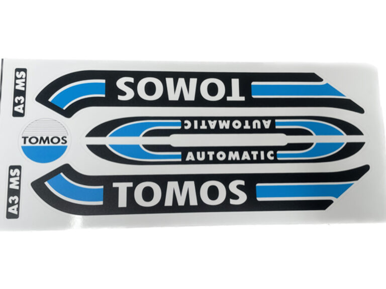 Blauwe stickerset voor Tomos A3 oud model tank en zijdeksels