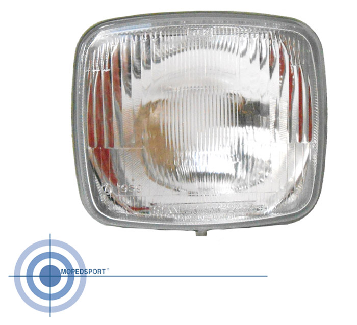 Originele Puch rechthoekige koplamp onderdeelnummer 5121-0217 voor bromfiets