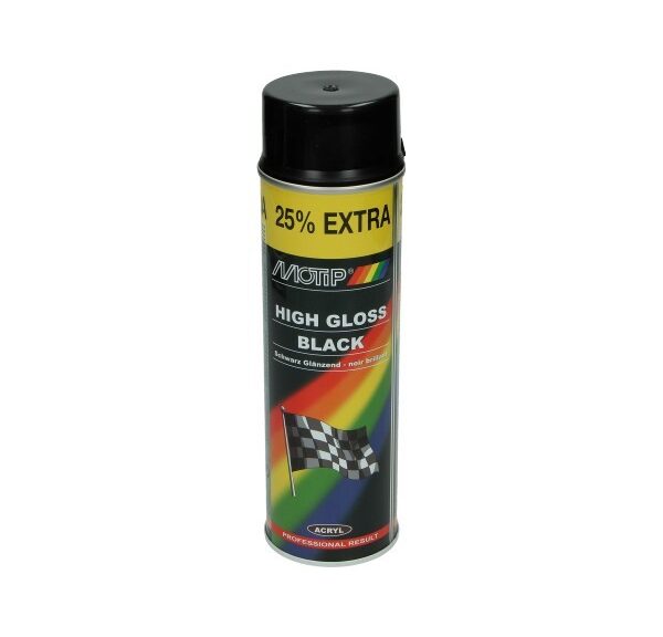 spuitlak motip 500mL spuitbus zwart glans 04005