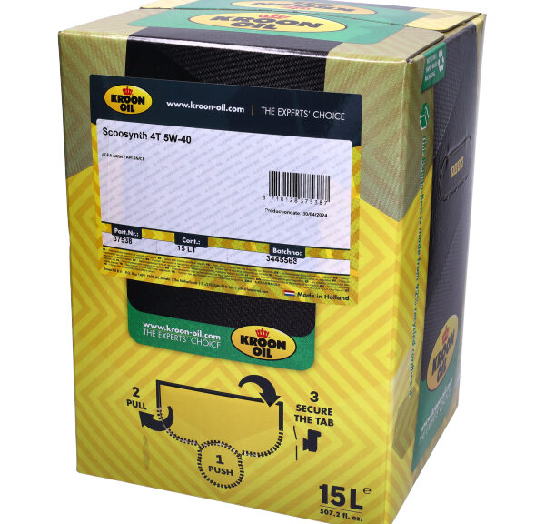 Motorolie kroon 5W40 half synth met kraan ( — geschikt voor Piaggio 15l