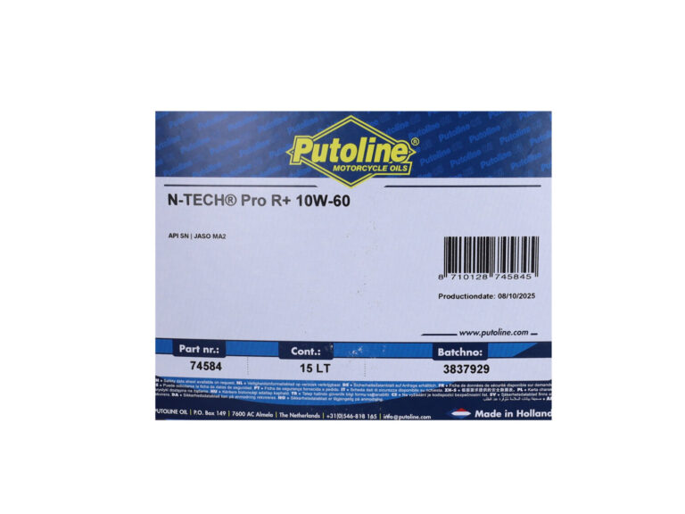 Motorolie Putoline 10w60 Vol Synth. N-tech Pro R+ (piaggio Euro-4/5) 15l 74584