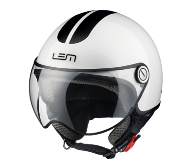 Helm lem demi-jet coolmax glossy roger l 59/60 wit/zwart