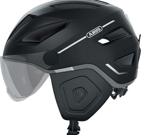 Helm abus pedelec/snorfiets 2.0 met vizier LED NTA-8776 keur urban L-XL 56/62 velvet black