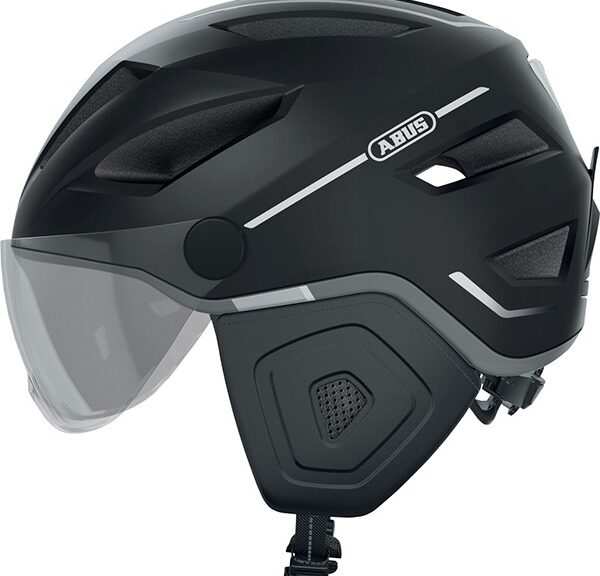 helm abus pedelec/snorfiets 2.0 met vizier led NTA-8776 keur urban L-XL 56/62 velvet black