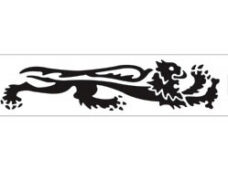 Sticker universeel Malossi leeuw rechts 14cm zwart