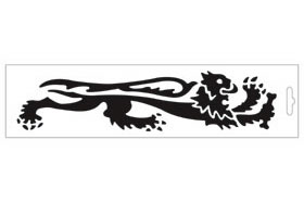 Sticker universeel Malossi leeuw rechts 14cm zwart