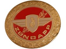 Embleem benzinetank rond rood/goud — geschikt voor Zündapp