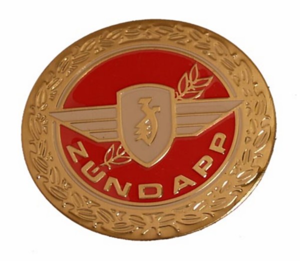 embleem benzinetank rond rood/goud zundapp z440-20.100/r