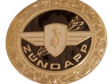 Embleem benzinetank rond zwart/goud — geschikt voor Zündapp