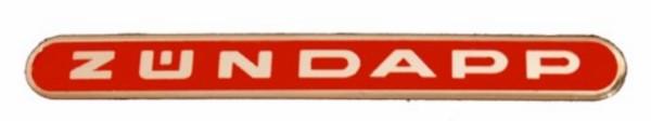 sticker DMP woord [zundapp] benzinetank langwerpig alu/rood