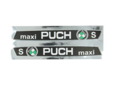 Stickerset frame maxi S zwart/chroom — geschikt voor Puch Maxi