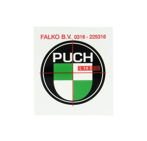 logo 40mm zwart/wit/groen puch