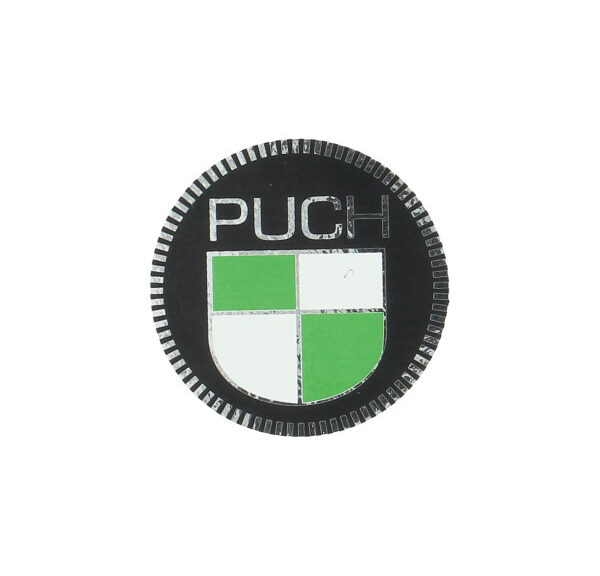 Logo 50mm zwart/wit/groen — geschikt voor Puch Maxi