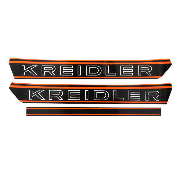 Stickerset benzinetank zwart/oranje — geschikt voor Kreidler
