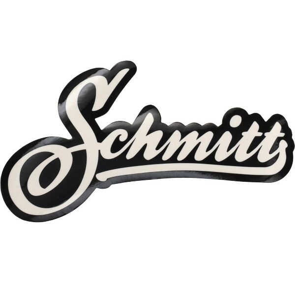 sticker woord [schmitt] 12x8cm wit