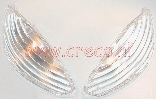 Knipperlichtglas linksachter wit viva