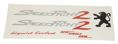 Stickerset zilver/rood 5-delig speedfight 2