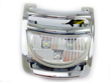 Rooster + LED lamp midden voorzijde chroom — geschikt voor Vespa