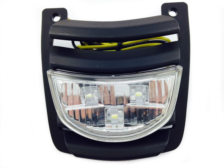 Rooster + LED lamp voorscherm midden zwart mat — geschikt voor Vespa