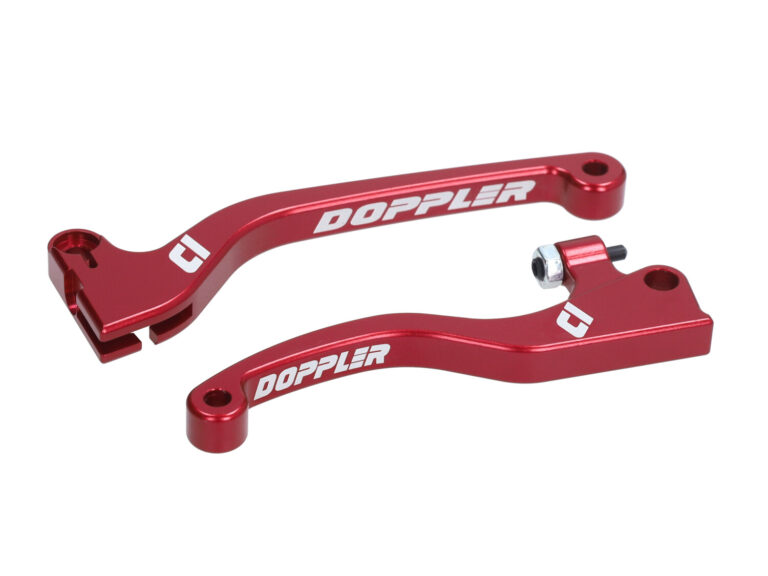 Greepset Doppler rem + koppeling cnc (J.juan) rood — geschikt voor Rieju Mrt