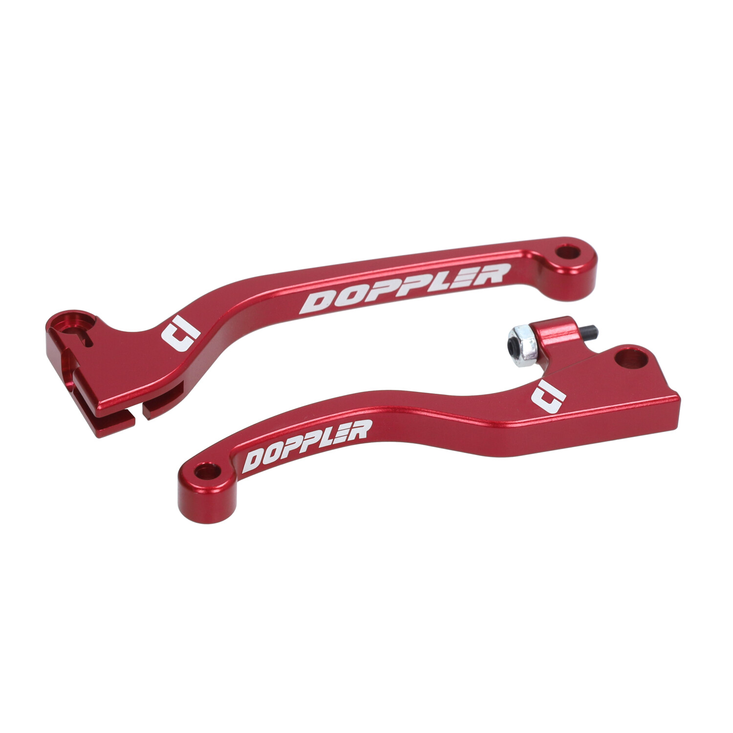 Doppler CNC greepset rood rem en koppeling voor Rieju MRT en Sherco Factory