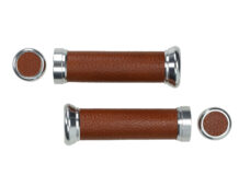 Handvatset Power1 Retro Universeel Leer Cognac