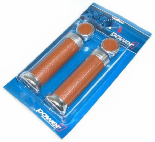 handvatset Power1 retro universeel leer cognac