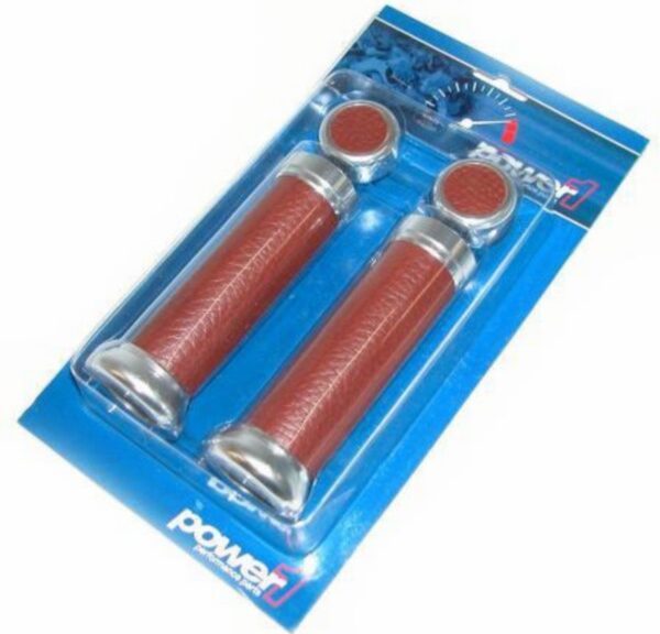 handvatset Power1 retro universeel leer bruin
