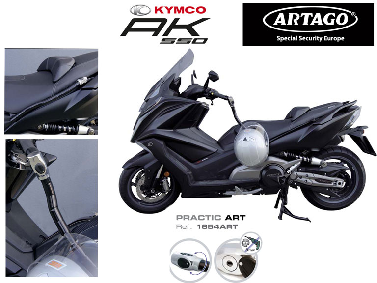 Stuurslot Artago antirobos luxe — geschikt voor Kymco ak550