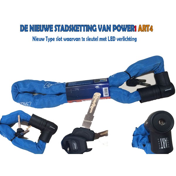 kettingslot Power1 art 4-sterren vaste kop 120cm