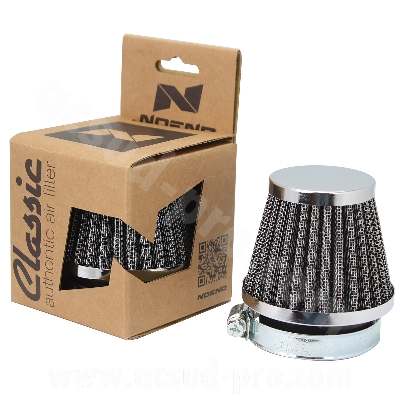 Powerfilter recht universeel conisch vlakschuif carb 50mm chroom