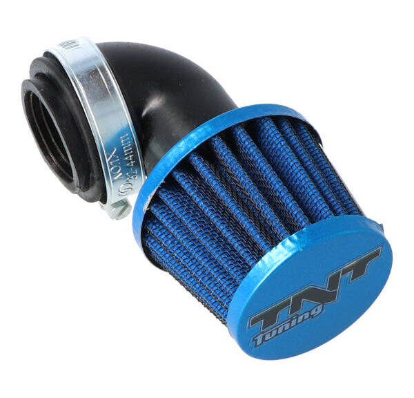 Powerfilter 90 graden universeel diameter 28-35mm blauw