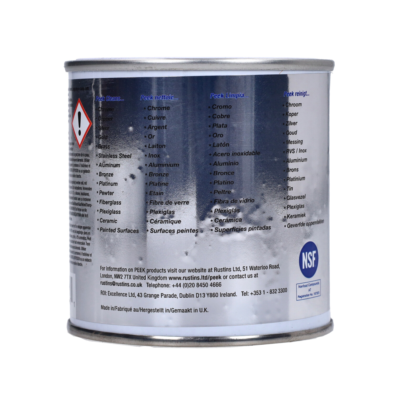 Schoonmaakmiddel Putoline Chroom Reiniger Peek 250g Pot 74109 - Afbeelding 2