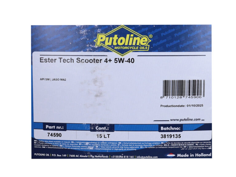 Motorolie Putoline 5w40 Vol Synth. Ester Tech Scooter 4+ 15l 74590