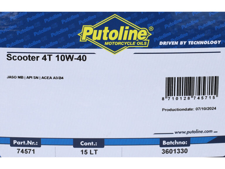 Motorolie Putoline 10w40 Half Synth Scooter 15l 74571