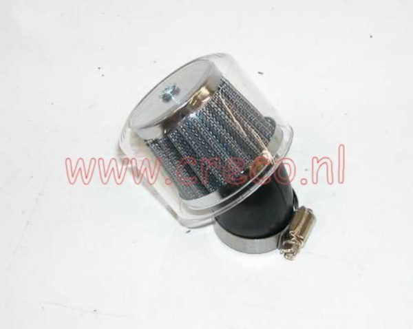 powerfilter 45 graden universeel diameter 28-35mm pvc transparant met kap