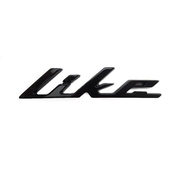 sticker Kymco origineel woord [like] zwart glans new like 86102-acc1-e10-t03