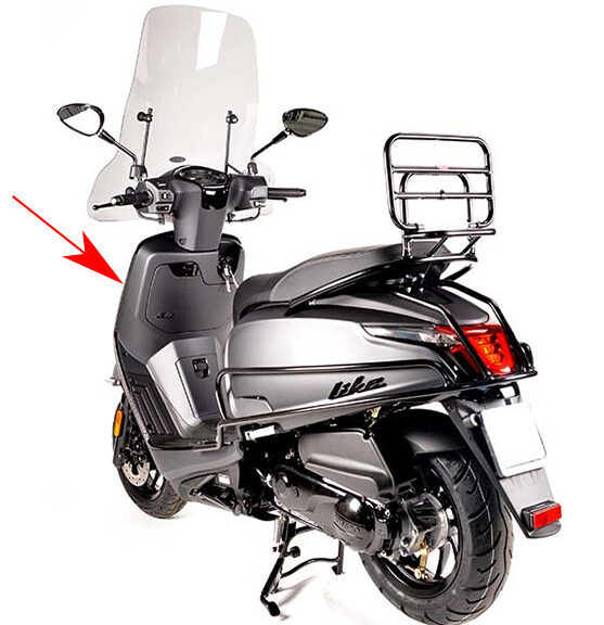 Sierstrip Kymco origineel beenschild links zwart mat — geschikt voor Kymco New Like 64314-acc1-e10-66p