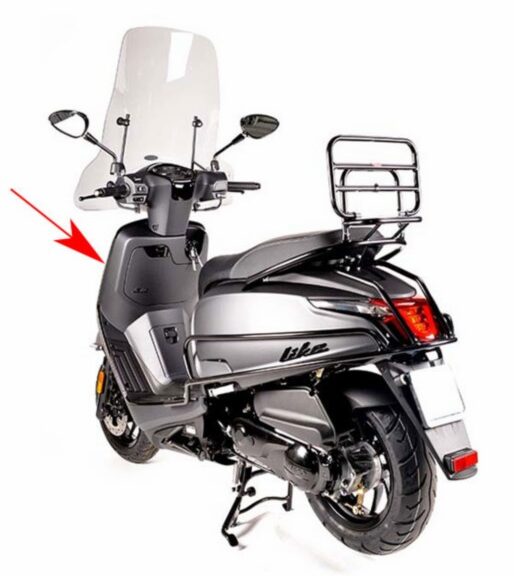 sierstrip Kymco origineel beenschild links zwart mat new like 64314-acc1-e10-66p