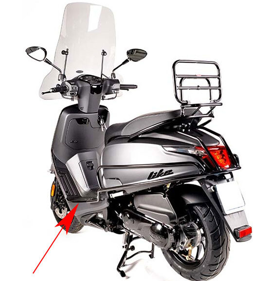 Sierstrip Kymco origineel treeplank links zwart mat — geschikt voor Kymco New Like 64318-acc1-e10-66p