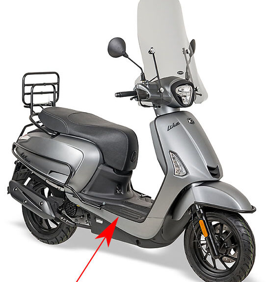 Sierstrip Kymco origineel treeplank rechts zwart mat — geschikt voor Kymco New Like 64317-acc1-e10-66p