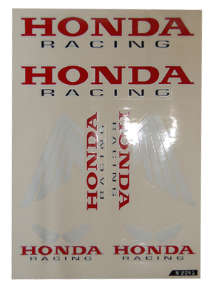 Stickerset falko universeel racing rood/zwart 6-delig bromfiets — geschikt voor Honda Camino