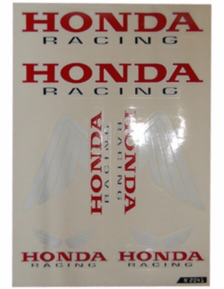 stickerset falko universeel racing rood/zwart 6-delig bromfiets honda