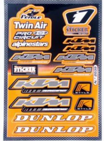 stickerset falko sponsor Dunlop/KTM/Twin air oranje 13-delig universeel 982039