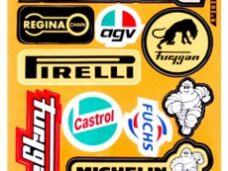 Stickerset falko sponsor agv/arai/bridgestone/castrol/pirelli/regina 12-delig universeel